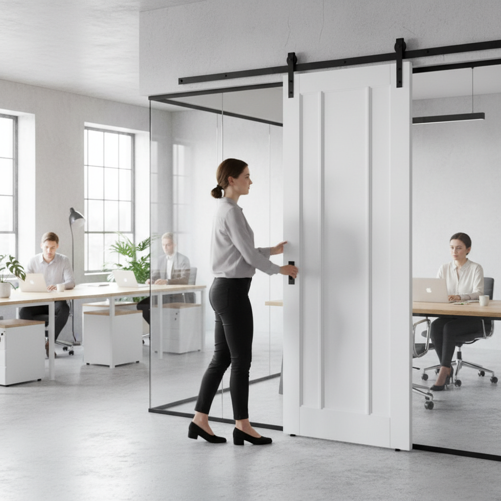 White Primed Internal 3 Panel Sliding Door