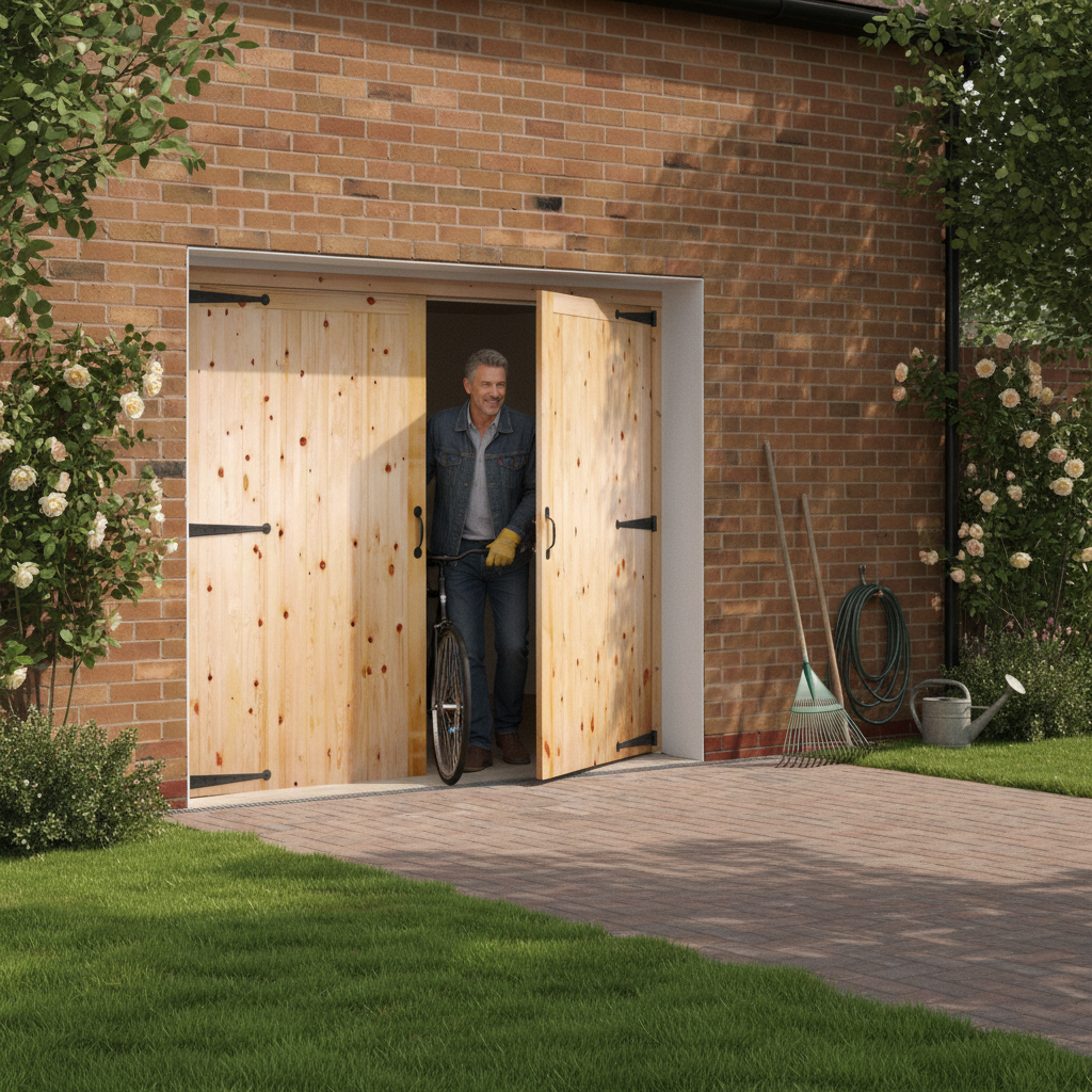 Unfinished Solid Framed Garage Door and Frame Set