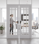 Premium White Room Divider 80" x 49" with Moisture Protection and Complete Matching Frame