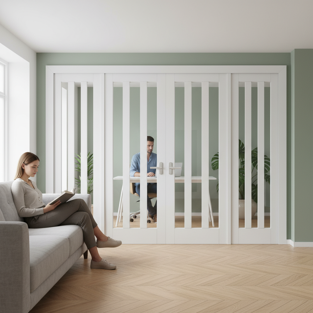 Internal Room Divider Set with Clear Glass Panels - Four ...