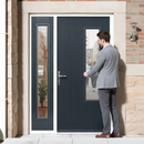 Premium Frosted Glazed Grey Composite Sidelight for Contemporary Openings with Low U Value and Easy Installation