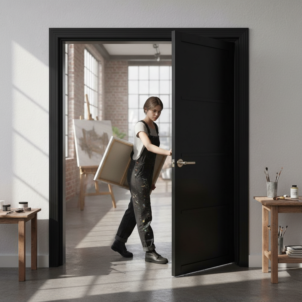 Fully Finished Industrial Studio 4 Panel Pair Door