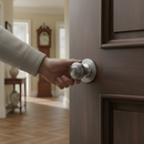 50mm Round Reeded Mortice Door Knob with Satin Chrome Finish