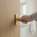 3-Inch CE Bathroom Lock - Satin Brass Finish, Fire Rated