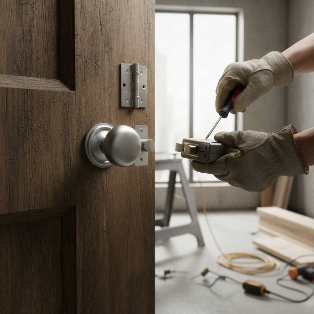 Satin Chrome Mushroom Mortice Bathroom Door Knob Set