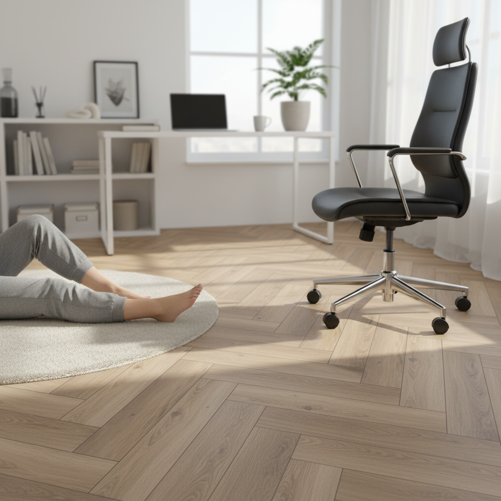 Herringbone 8mm Laminate Flooring with 4V Bevelled Edge