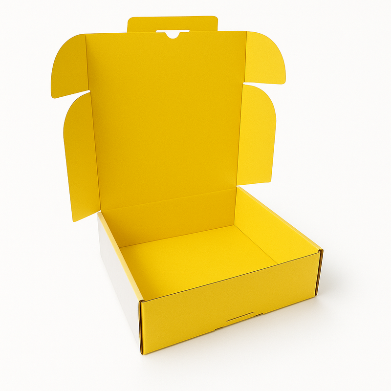 Coloured Postal Boxes Style Premium White Kraft Outer with Bold Inner Colours Pack of 50