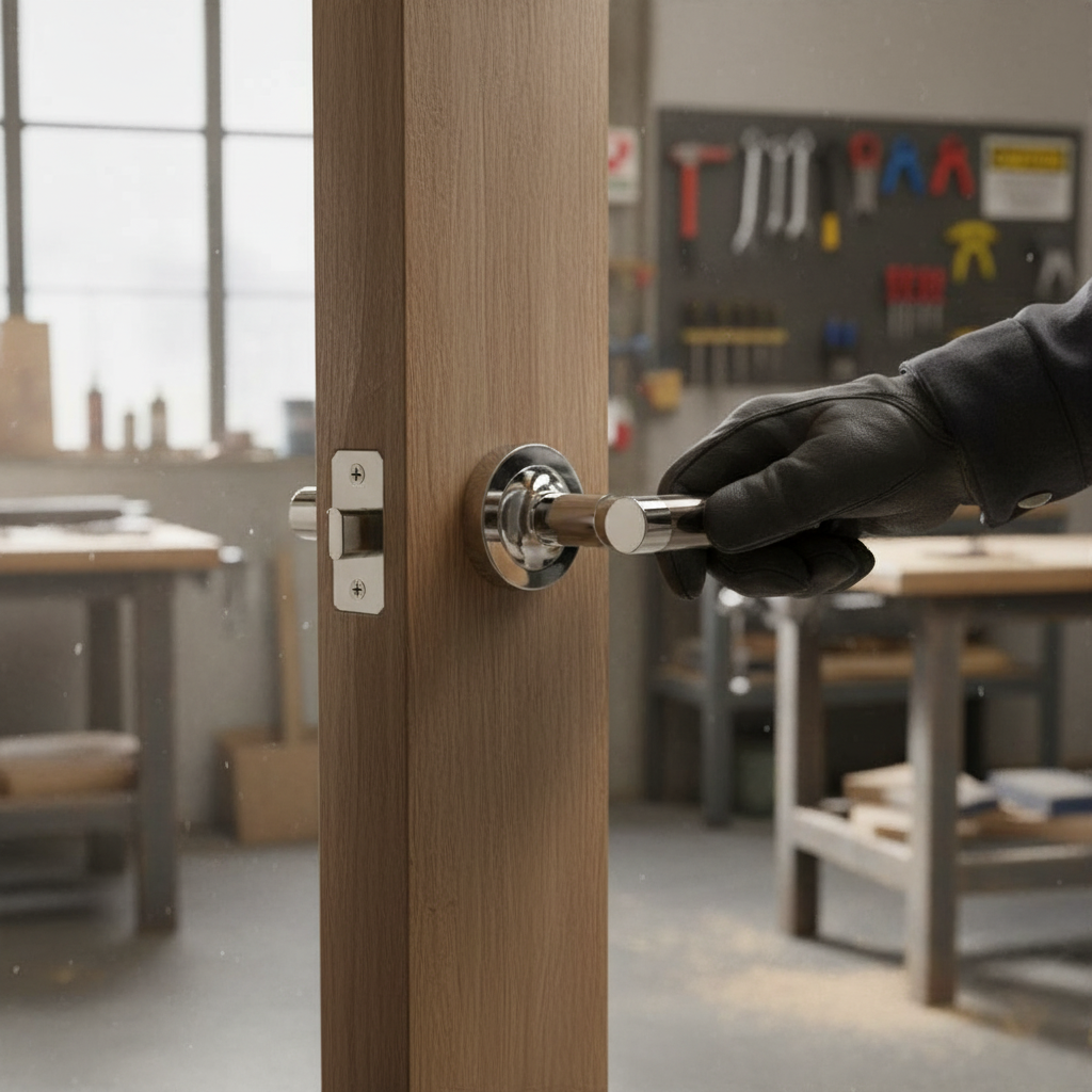 Round Lever Door Handle Set with Two-Tone Finish