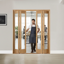 Premium Clear Glazed Bi-Folding Door Set - 4 Leaf Configuration with High Quality Hardware and Matching Frame
