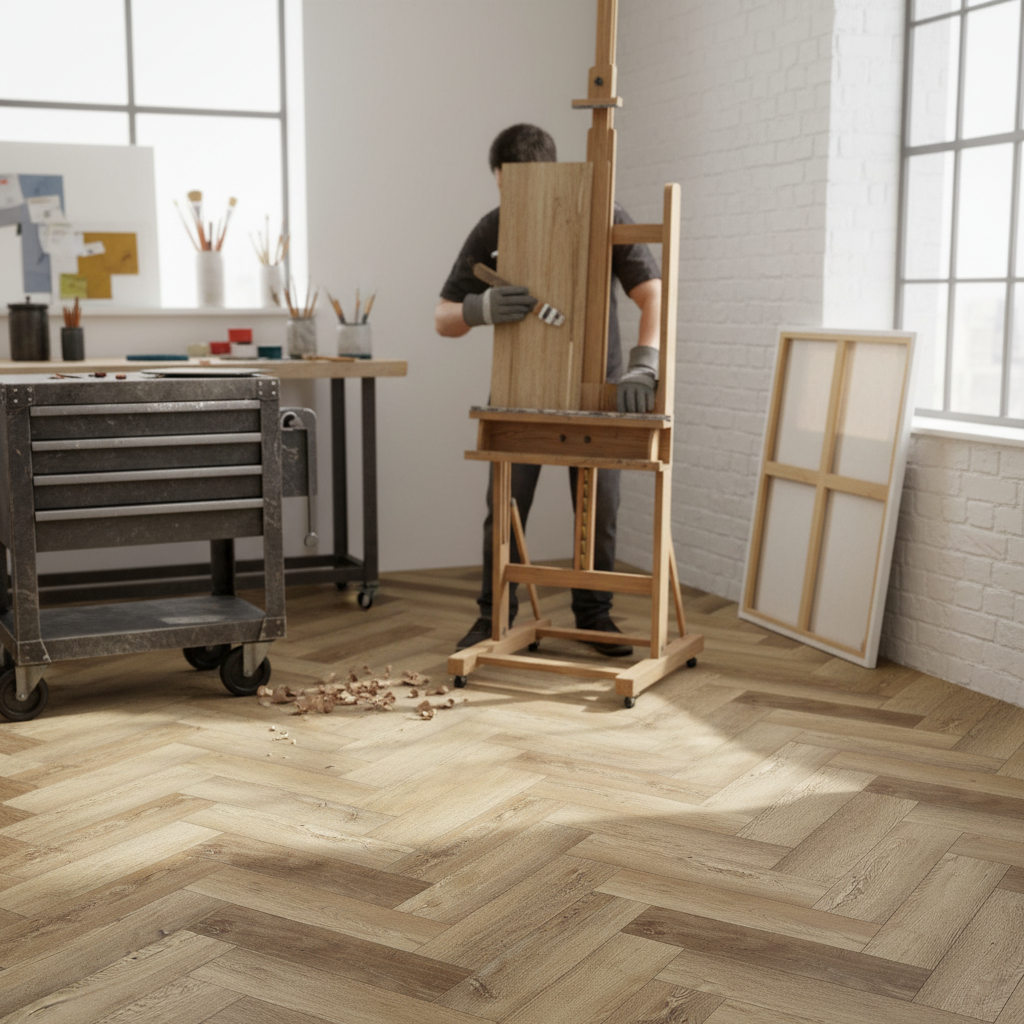 Premium Herringbone Vinyl Flooring 5.5mm Rigid Core with Waterproof Surface and Underlay for Elegant Home Design