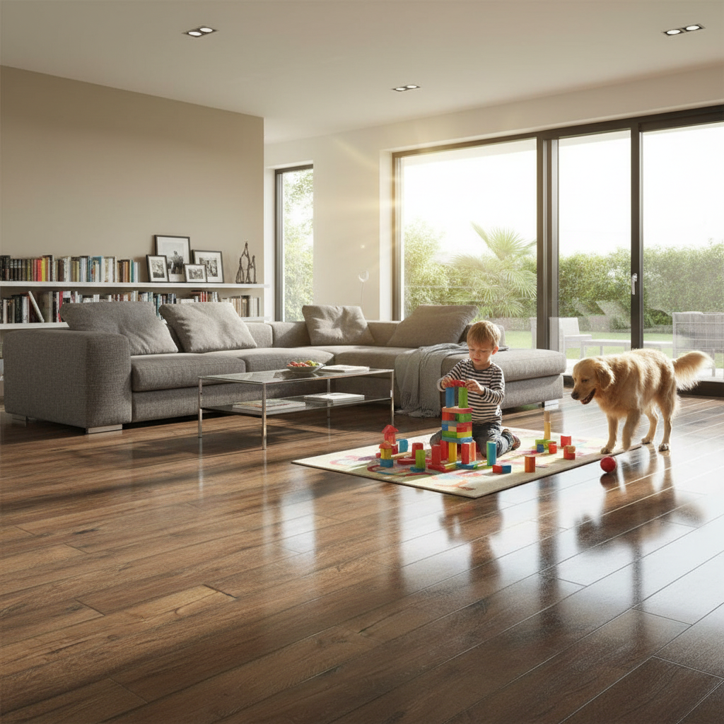 Premium High Gloss Laminate Flooring Collection - Easy Touch 8mm Durable Surface for Modern Homes