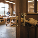 75mm Button Tipped Hinge Pair | Polished Electro Brass Finish | Steel Frame