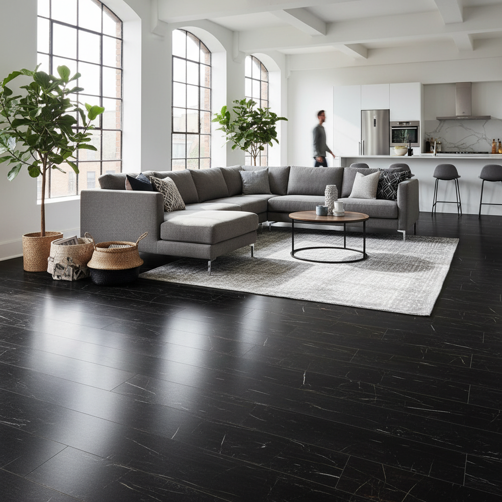 Premium 5mm Rigid Core Vinyl Flooring with Waterproof Surface and Valinge 5G-i Click Fitting System for Easy Installation