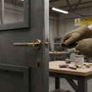 Fire Rated Door Handle Set with Knurled Round Rose Lever ...