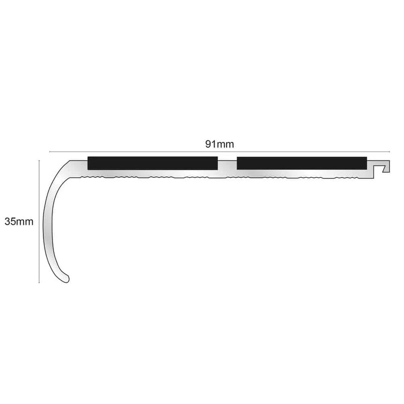 Premium 91 x 35mm Stair Nosing Anti-Slip & Carpet-Friendly