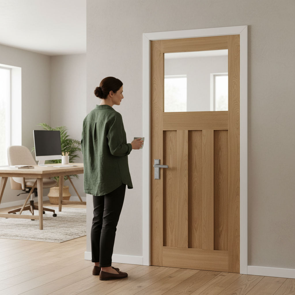 Premium Bespoke Made-to-Measure Internal Door with 3 Panels and Clear Glass for Custom Interior Solutions