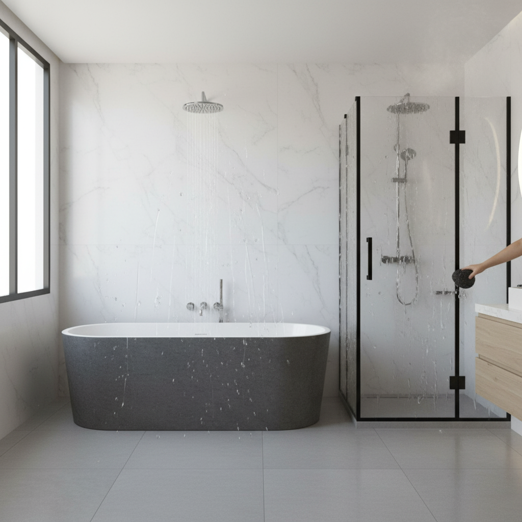 White Marble PVC Waterproof Wall Panelling - Easy to Clea...