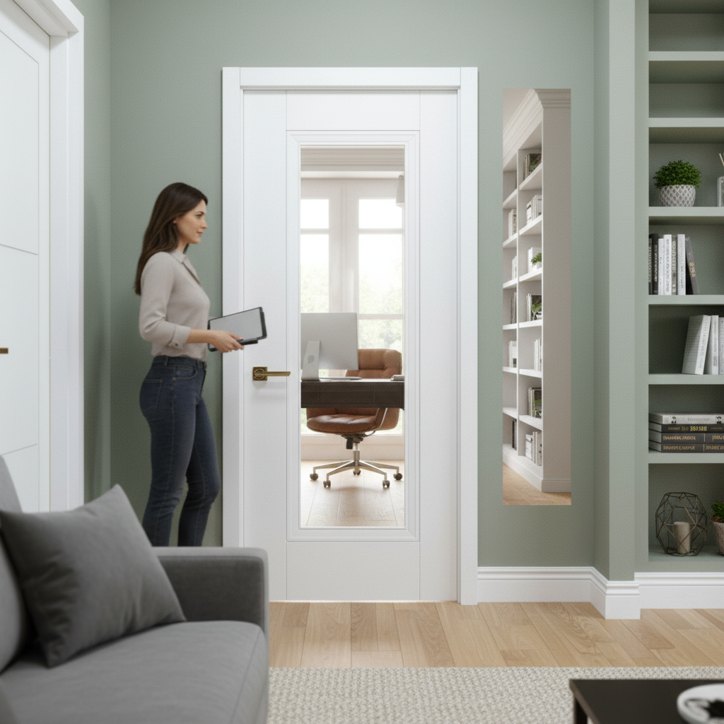Internal Primed Elegance Lancaster Clear Glass Door