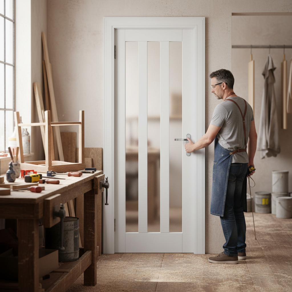 Premium Bespoke Made-to-Measure Door with Obscure Glass, Solid Core Construction, and Custom Sizes Available