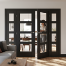 Premium Clear Glazed Room Divider with Matching Demi Panels - Customizable Sizes and Sophisticated Design