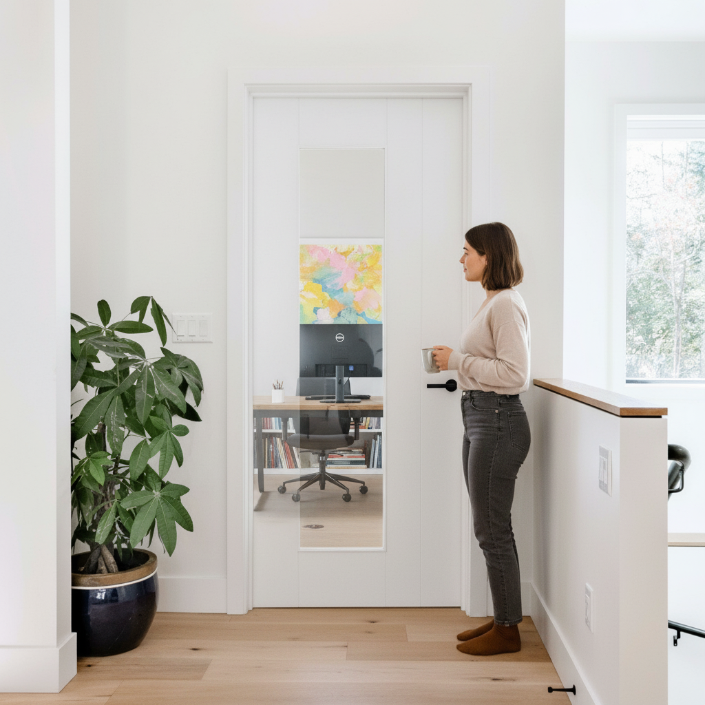 Internal White Trent Door with Clear Glass Pane - 3 Panel...