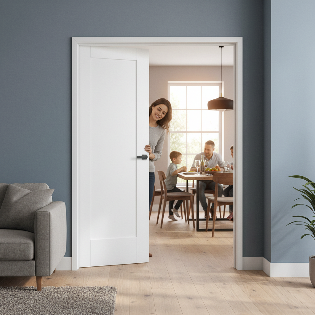Internal White Primed One-Panel Door Pair - Contemporary ...