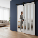 Internal Sliding Door Set with 3 Light Obscure Glass Design