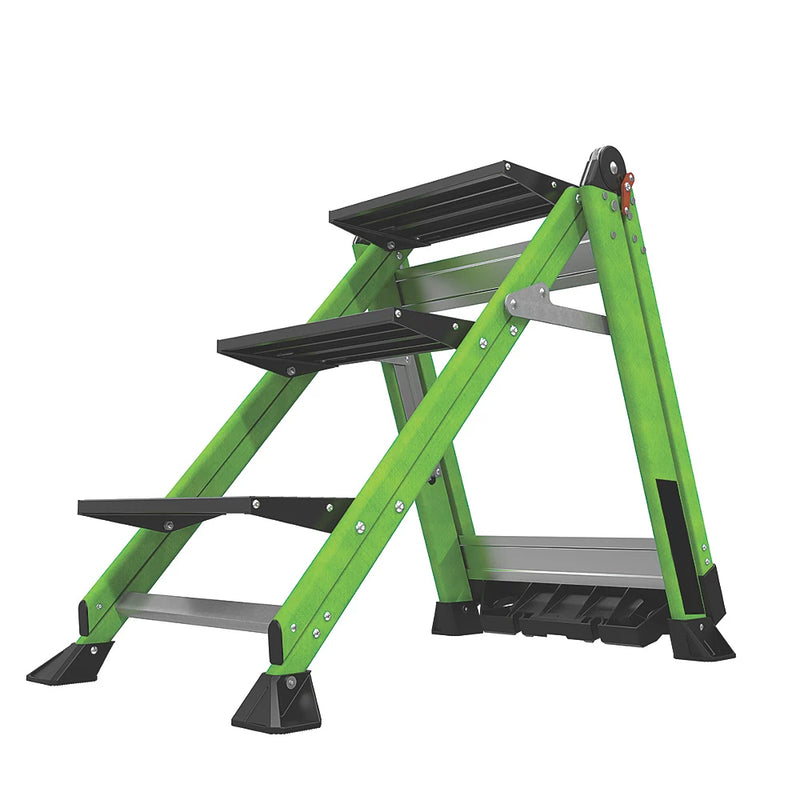 Heavy Duty 3-Step Folding Stool For Electricians And Professional Use - 660mm