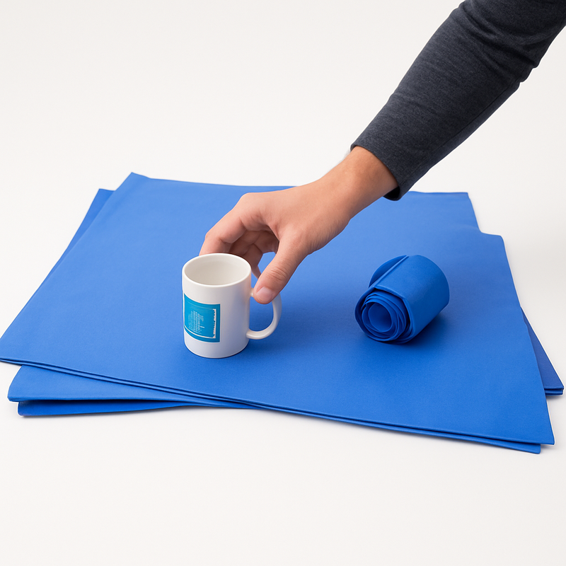 Premium Dark Blue Wrapping Tissue Paper 16gsm MG Finish Bulk Ream 480 Sheets