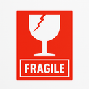 Self-Adhesive Labels with Glass Symbol 250-Pack Bold Red Warning Stickers for Shipping & Handling Safety