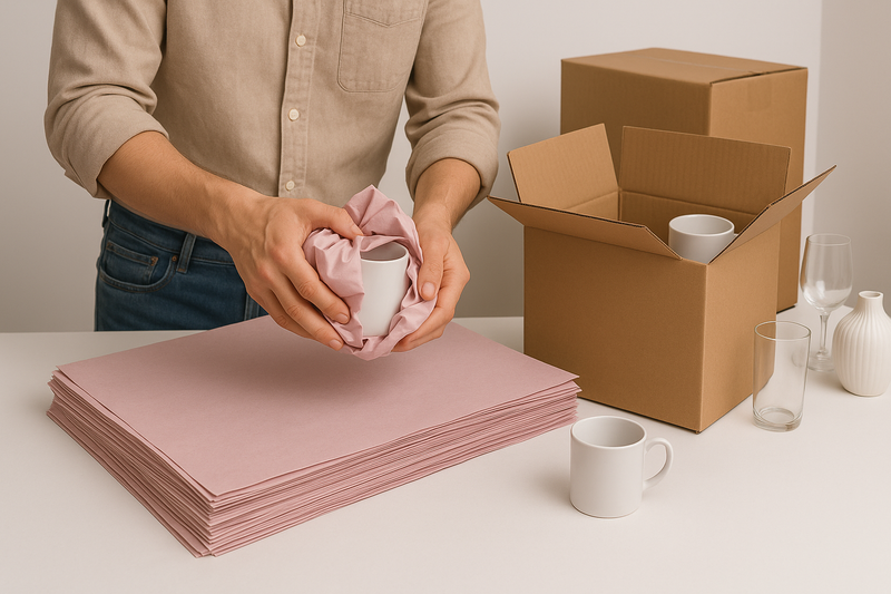 High-Performance Pale Pink Tissue Paper 16gsm Vibrant Machine Glazed Sheets for Wrapping Crafting  Retail Displays