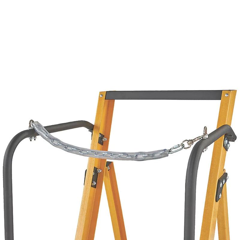 Heavy Duty Fibreglass 6-Step Platform Step Ladder With Handrail For Construction Sites