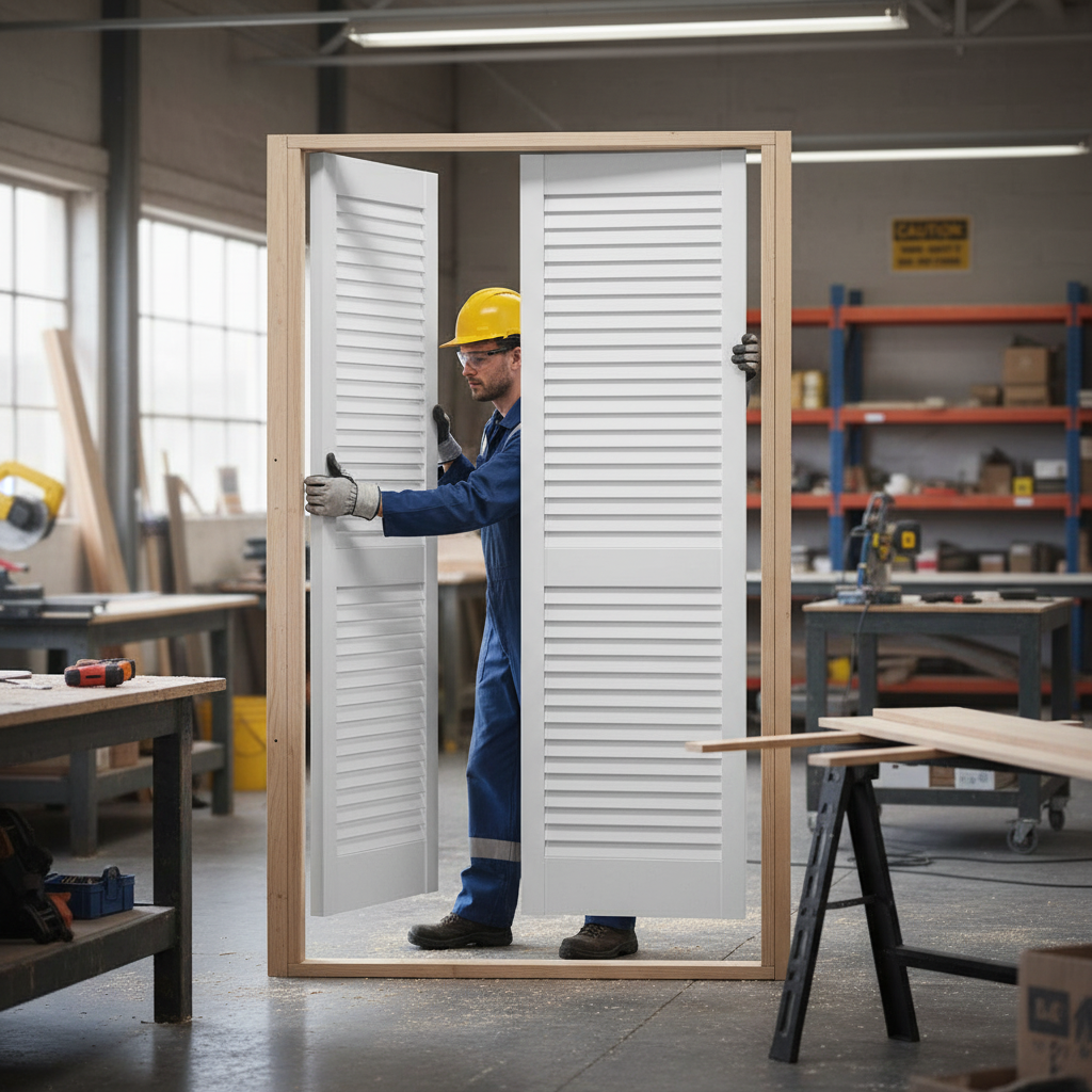 28mm White Painted Open Louvre Door