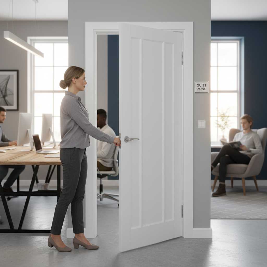 Internal Primed 3 Panel Fire Door with Solid Core