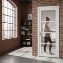 Industrial 4 Panel Door - White Primed Finish, Durable Ti...