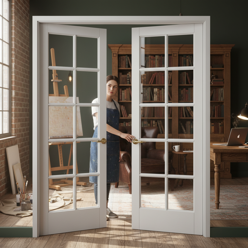 Internal White Primed Double Door