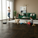 Herringbone 14mm Engineered Real Wood Flooring in Dark Oak