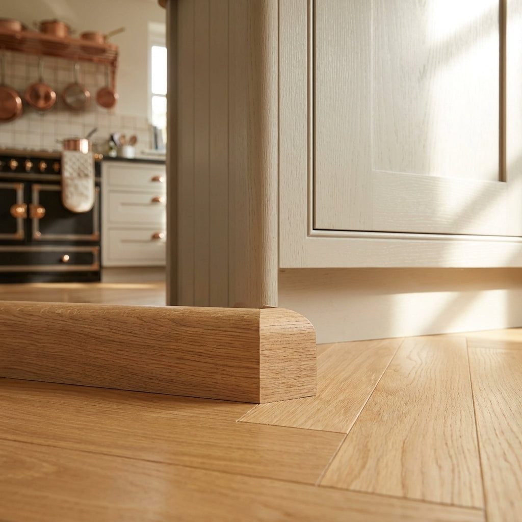 Wide 2.1m Solid American Red Oak Unfinished Quadrant Beading - detail view