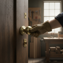 Antique Brass Mushroom Mortice Door Knob Set with Ball Be...