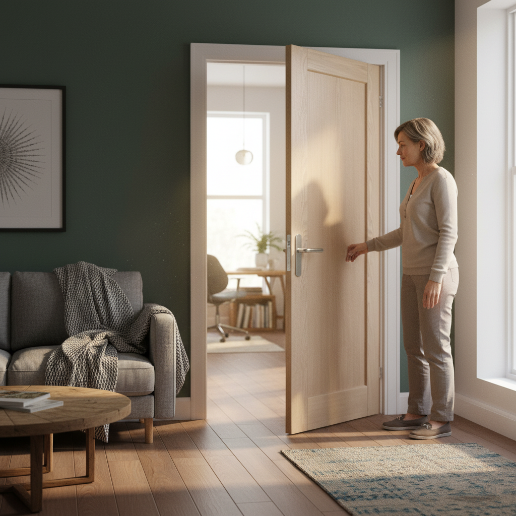 Premium Unfinished Internal Shaker 1 Panel Door in White Oak - Customizable for Any Interior Style