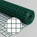 Green PVC Coated Mesh, 25 x 25mm Square Holes 12 Gauge Galvanized Core Wire (Heavy-Weight)