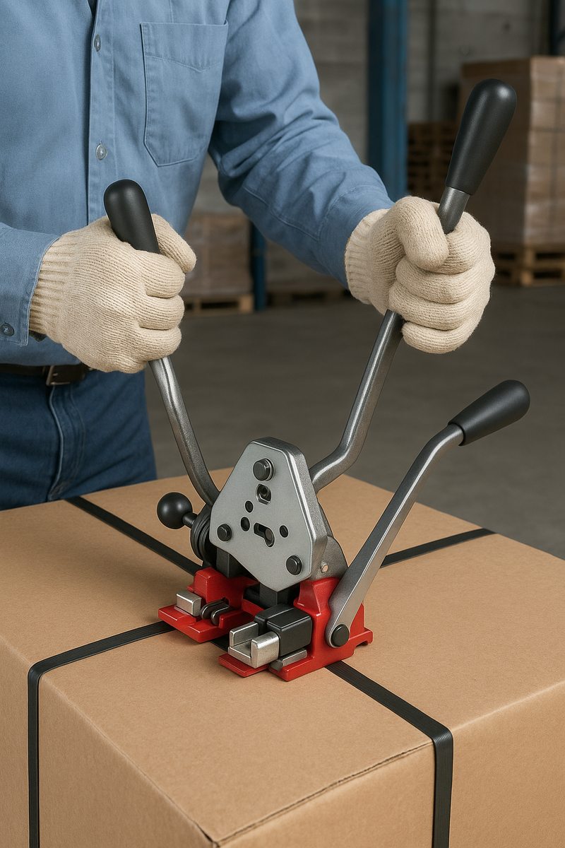 Premium Heavy-Duty Strapping Combination Tool 12mm Tensioner Sealer for Pallet Securing