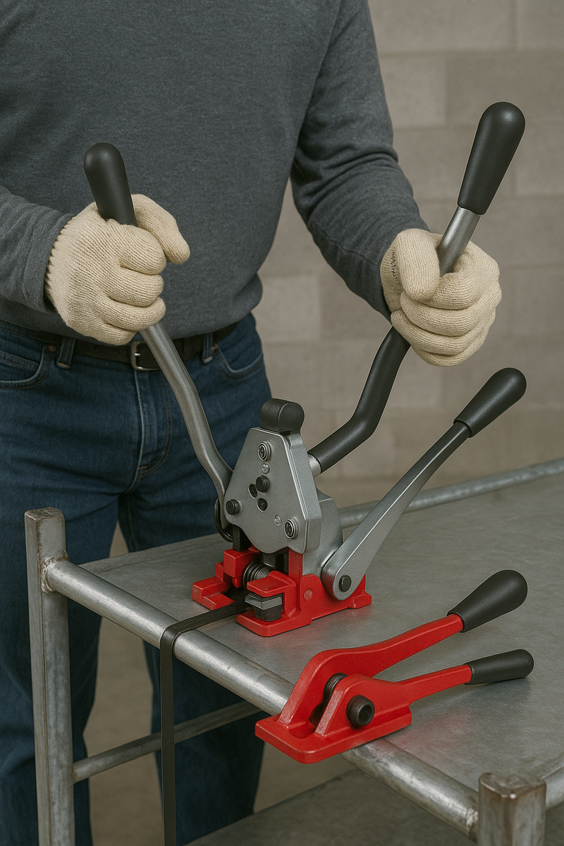 Premium Heavy-Duty Strapping Combination Tool 12mm Tensioner Sealer for Pallet Securing