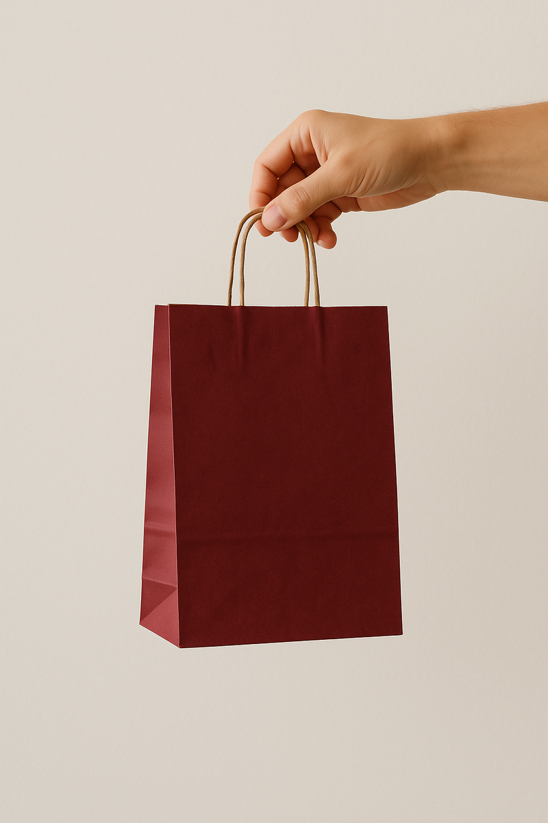 Premium Red Paper Gift Bags with Handles Eco-Friendly Kraft Shopping Bags for Retail Parties