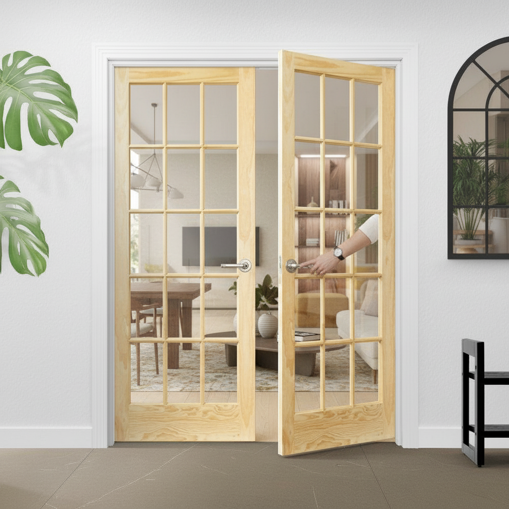Internal Clear Pine Unfinished Pair Door