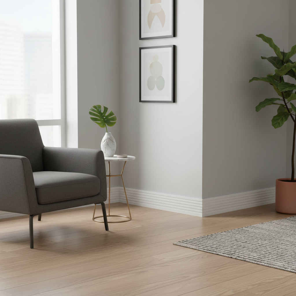 White Painted Fluted Base Moulding 2.4m Length 14mm x 92mm