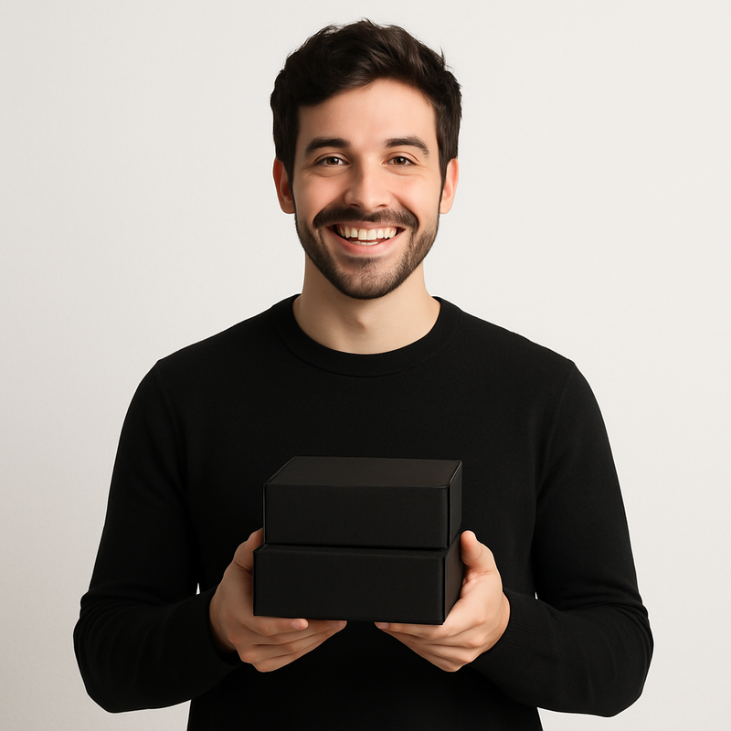 High-Performance Black Quick Seal Mailing Boxes Fast Peel Seal Closure Premium Look Secure Delivery