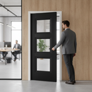 Internal Fully Finished Door with 3 Clear Glass Panels - ...