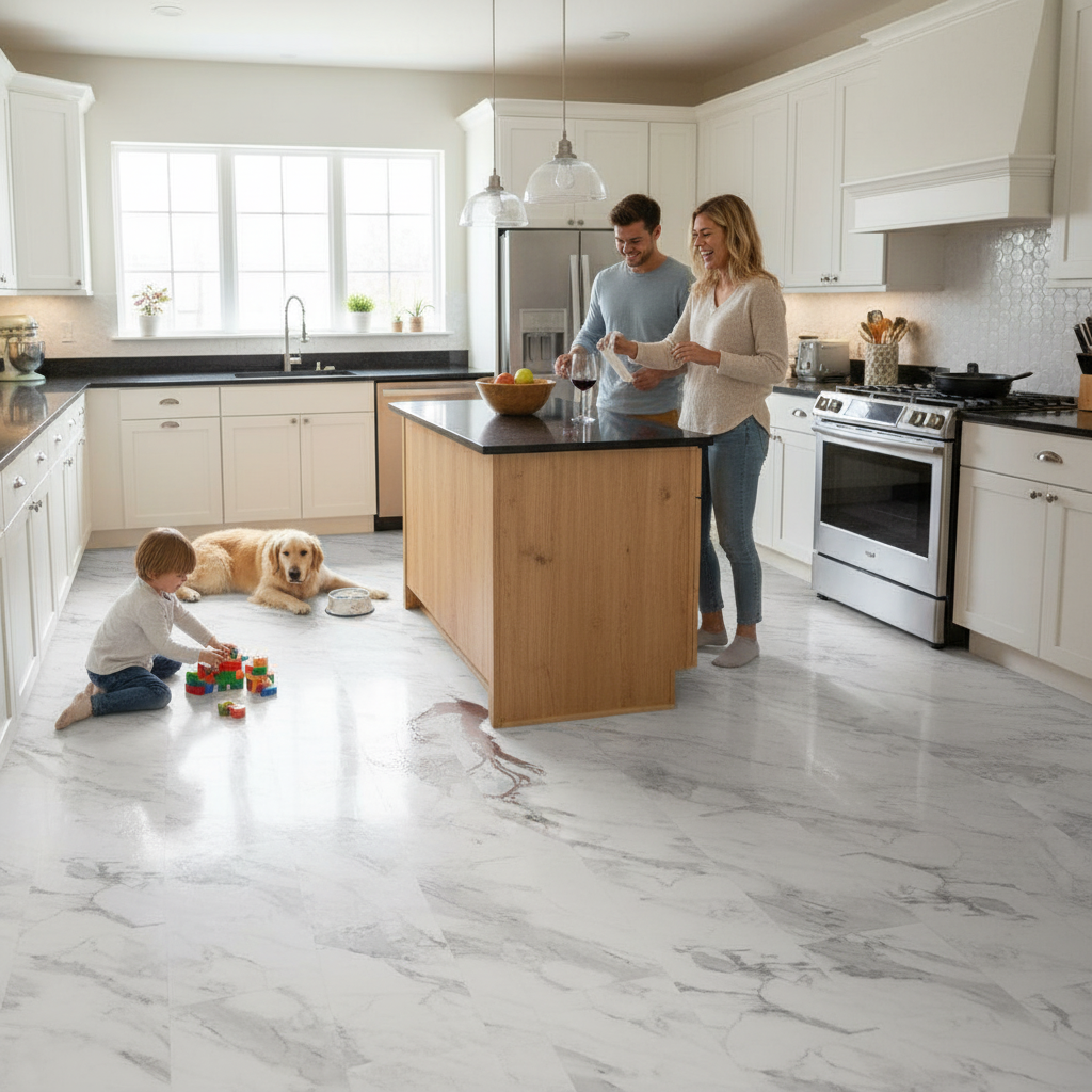 5mm Embossed Purecoat Rigid Core Vinyl Flooring