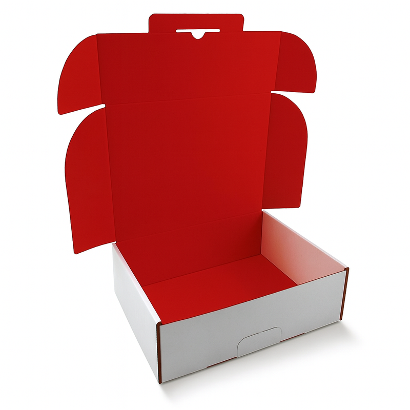 Premium Coloured Postal Boxes White Kraft Outer Vibrant Reveal High-Strength Commerce Packaging